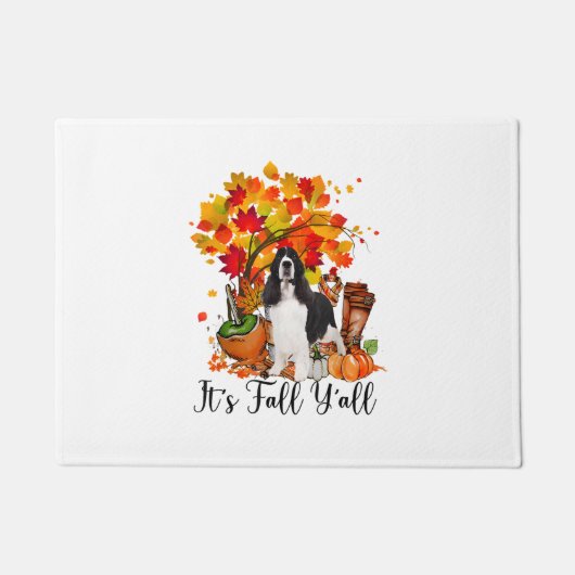 Het is Herfst Y'all Springer Spaniel Dog Halloween Deurmat (Voorkant)