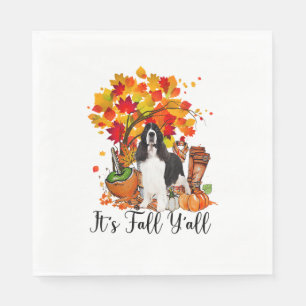 Het is Herfst Y'all Springer Spaniel Dog Halloween Servet