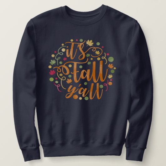 Het is Herfst Y'all Waterverf Leaves Unisex Trui (Design voorkant)