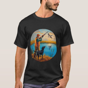 Het is het Black Labrador Hunting Lab. waterloop v T-shirt