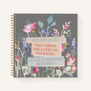 Het is het hart dat de poorten opent, bloementuin notitieboek
