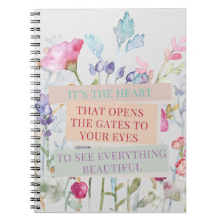 Het is het hart dat de poorten opent, bloementuin notitieboek
