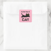 Het is het Jaar van de KAT Vierkante Sticker (Tas)