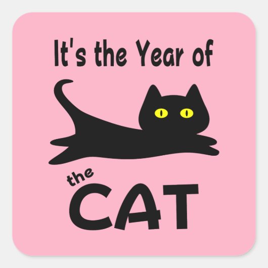 Het is het Jaar van de KAT Vierkante Sticker (Voorkant)