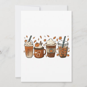 Het is het Latte Seizoen Pumpkin Spice Koffie Herf Kaart