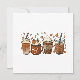 Het is het Latte Seizoen Pumpkin Spice Koffie Herf Kaart