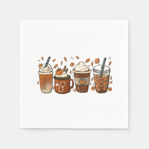 Het is het Latte Seizoen Pumpkin Spice Koffie Herf Servet