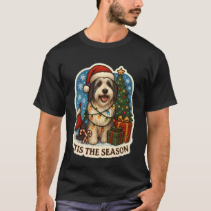 Het Is Het Seizoen Baardcollie Hond Vrolijk Kerstf T-shirt