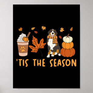 Het Is Het Seizoen Bernese Berghond Herfst Pompoen Poster
