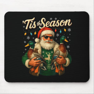 Het Is Het Seizoen Cool Santa Eend Kerst Ontwerp Muismat