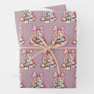 Het Is Het Seizoen Coquette Strik Gekkerd Roze Ker Inpakpapier Vel