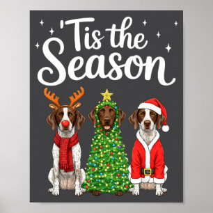 Het Is Het Seizoen Duitse Korthaar Inter Kerstmis Poster