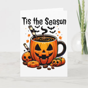 Het Is Het Seizoen Halloween Pompoen Kruiden Koffi Kaart