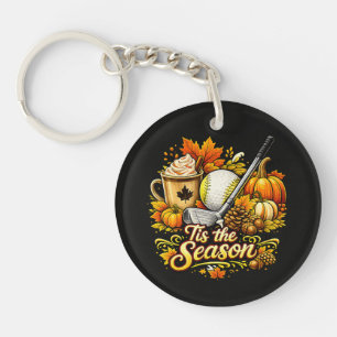 Het Is Het Seizoen Herfst Golf Pompoen Kruid Koffi Sleutelhanger