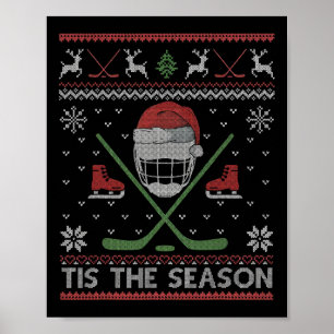 Het Is Het Seizoen IJshockey Lelijk Kersttrui M Poster