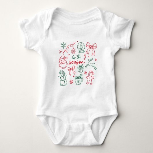 Het is het seizoen - Kerst Doodle Romper (Voorkant)