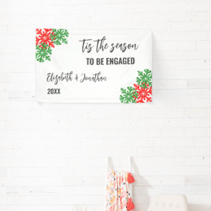 Het Is Het Seizoen Kerst Engagement Feest Spandoek