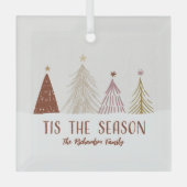 Het Is Het Seizoen Kerst Kerstbomen Aangepaste Naa Glas Ornament (Voorkant)
