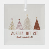 Het Is Het Seizoen Kerst Kerstbomen Aangepaste Naa Glas Ornament (Achterkant)