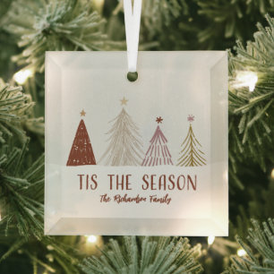 Het Is Het Seizoen Kerst Kerstbomen Aangepaste Naa Glas Ornament