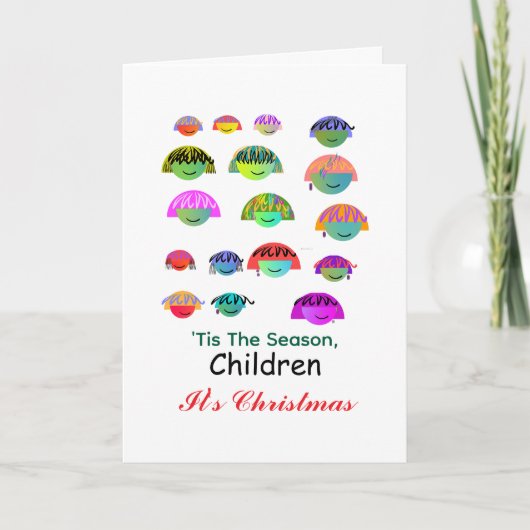 Het is het seizoen, kinderen Het is Kerstmis Kaart (Voorkant)