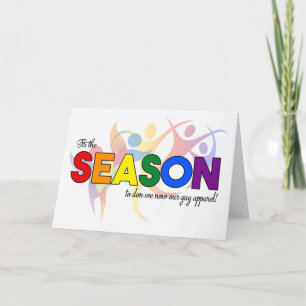 Het is het Seizoen Leuk LGBT Regenboog Thema Feestdagen Kaart