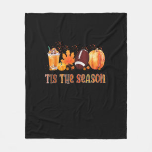 Het Is Het Seizoen Luipaard Pompoen Voetbal Hallow Fleece Deken