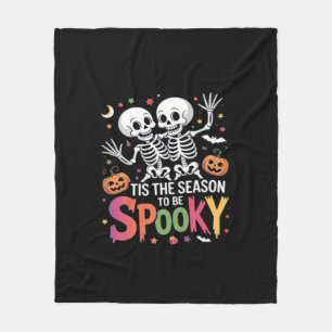 Het Is Het Seizoen Om Een Griezelig Dansend Skelet Fleece Deken