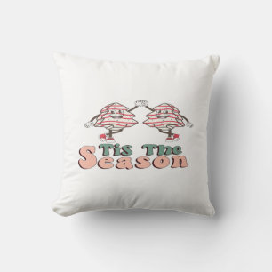 Het Is Het Seizoen Retro Groovy Kerstmis Vintage C Kussen