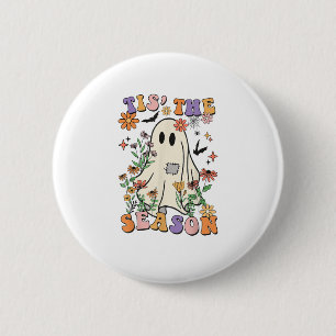 Het Is Het Seizoen Retro Halloween Feestje Grappig Ronde Button 5,7 Cm