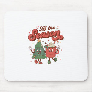 Het Is Het Seizoen Retro Kerstmis 70s 80s Vintage Muismat