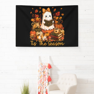 Het Is Het Seizoen Schattig Geest Lezen Boek Herfs Spandoek