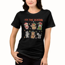 Het Is Het Seizoen Schattig Kat Team Kerstcadeau
