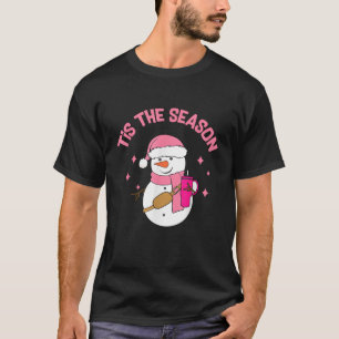 Het Is Het Seizoen Schattige Bougie Sneeuwman Voor T-shirt