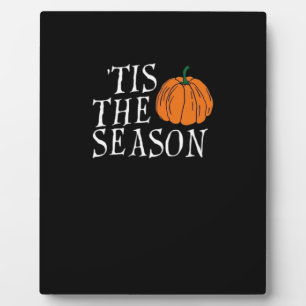 Het Is Het Seizoen Schattige Halloween Pompoen Fotoplaat