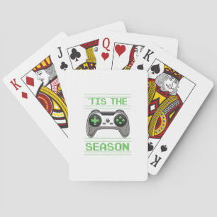 Het Is Het Seizoen Videogames Kerstmis Xmas Gamer Pokerkaarten
