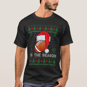 Het Is Het Seizoen Voetbal Grappige Kerstman Hoed T-shirt