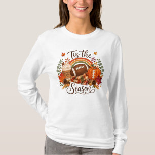 Het Is Het Seizoen Voetbal Pompoen Kruiden Herfst T-shirt