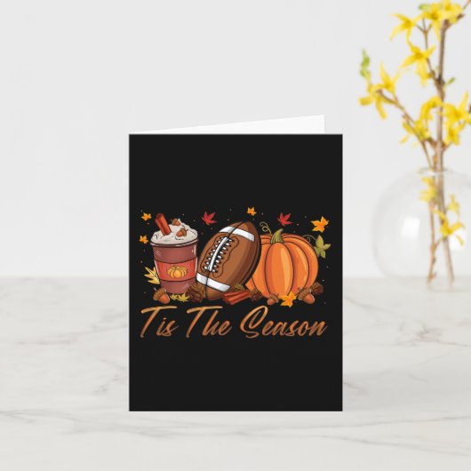 Het Is Het Seizoen Voetbal Pompoen Specerijen Herf Kaart (Gele Bloem)