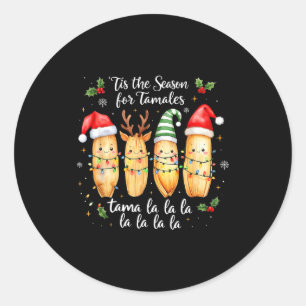 Het Is Het Seizoen Voor Tamales Mexicaans Kerstmis Ronde Sticker