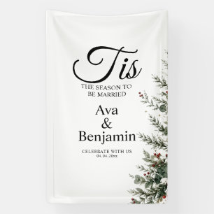 Het Is Het Seizoen Winter Kerstmis Trouw Sign,Line Spandoek
