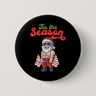 Het Is Het Seizoen Workout Kerstboom Taarten Debbi Ronde Button 5,7 Cm