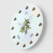Het is High Time Weed Bud Gepersonaliseerd Grote Klok (Hoek)