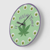 Het is High Time Weed Leaf Green Paars Custom Grote Klok (Hoek)