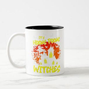 Het is Hocus Pocus Time Witches Funny Halloween Co Tweekleurige Koffiemok