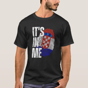 Het Is In Mij Kroatië Vlag Vingerafdruk Kroatische T-shirt