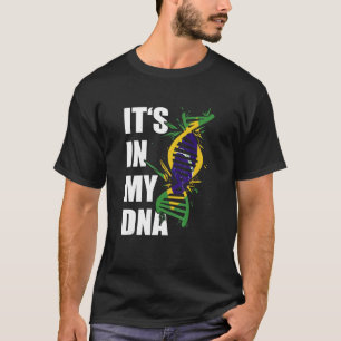 Het is in mijn Braziliaanse DNA Roots Brazilië vla T-shirt