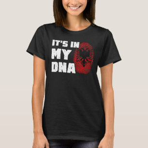 Het is in mijn DNA Albanië Vlag Vingerprint Mannen T-shirt