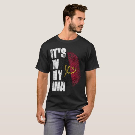 HET IS IN MIJN DNA Angola Flag T-shirt (Voorkant volledig)