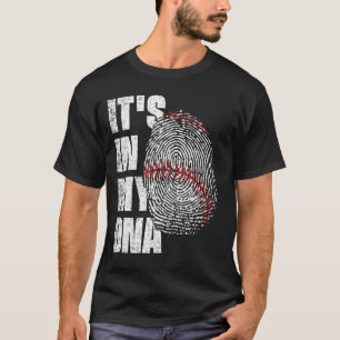 HET IS IN MIJN DNA-Baseball Fingerprint Sports T-shirt